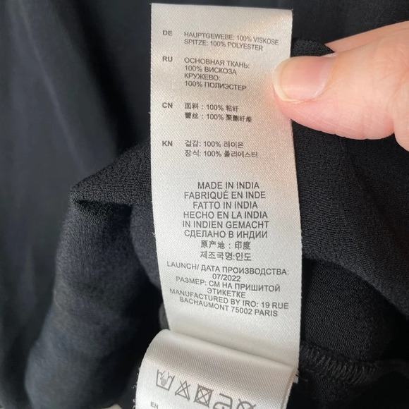 IRO Balden Lace Inset Blouse In Black Size 38/ US 6 - Picture 10 of 11